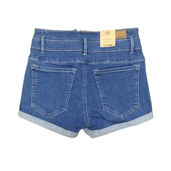 Brand New Garage Ultra High Waisted Denim Blue Jean Shorts - Picture 2 of 6